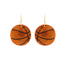 Load image into Gallery viewer, Orange Padded Basketball Earrings
