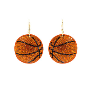 Orange Padded Basketball Earrings