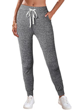 Load image into Gallery viewer, Gray Drawstring Waist Pocketed Joggers
