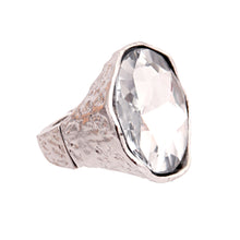 Load image into Gallery viewer, Silver Clear Round Cut Crystal Ring
