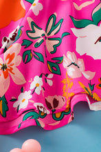 Load image into Gallery viewer, Pink Floral Short Sleeve Smocked Blouse
