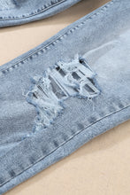 Load image into Gallery viewer, Sky Blue Light Wash Frayed Slim Fit High Waist Jeans
