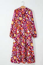 Load image into Gallery viewer, Blue Petal Collared Tiered Flowy Long Dress
