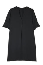 Load image into Gallery viewer, Black Ruffled Sleeve Shift Dress
