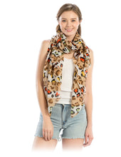 Load image into Gallery viewer, Beige Leopard Lightweight Scarf
