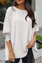 Load image into Gallery viewer, White Smocked Wrist Shift Top
