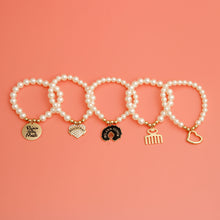 Load image into Gallery viewer, Cream Pearl Black Girl Magic Charm Bracelets
