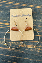 Load image into Gallery viewer, Chestnut PU Leather Hoop Earrings
