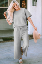 Load image into Gallery viewer, Strawberry Pink Textured Loose Fit T Shirt and Drawstring Pants Set
