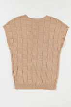 Load image into Gallery viewer, Dusty Pink Lattice Textured Knit Short Sleeve Sweater
