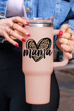 Load image into Gallery viewer, Pink mama Leopard Heart Shape Stainless Steel Insulate Cup 40oz
