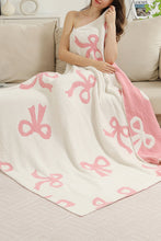 Load image into Gallery viewer, Pink Bow Printed Cozy Soft Throw Blanket
