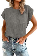 Load image into Gallery viewer, Dusty Pink Lattice Textured Knit Short Sleeve Sweater
