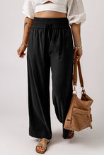 Load image into Gallery viewer, Brown Drawstring Elastic Waist Casual Wide Leg Pants
