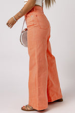 Load image into Gallery viewer, Orange Acid Wash High Waist Wide Leg Jeans
