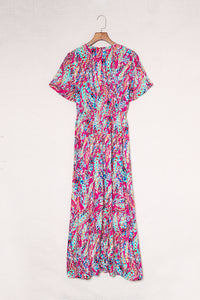 Rose Wrap V Neck Floral Maxi Dress