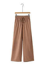 Load image into Gallery viewer, Brown Drawstring Elastic Waist Casual Wide Leg Pants
