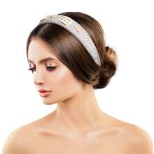 Load image into Gallery viewer, Gray Raffia Royale Headband - Bespoke Style
