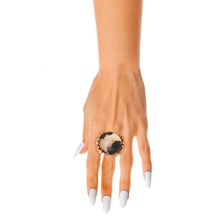 Load image into Gallery viewer, Cocktail Leopard Print Round Gold Stretch Ring
