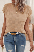 Load image into Gallery viewer, Dusty Pink Lattice Textured Knit Short Sleeve Sweater
