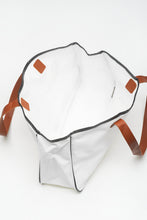 Load image into Gallery viewer, White BEACH PLEASE Print Large Canvas Tote Bag
