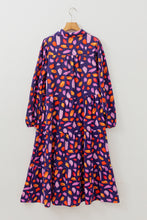 Load image into Gallery viewer, Blue Petal Collared Tiered Flowy Long Dress
