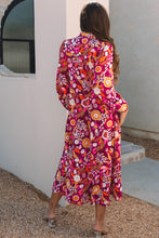 Load image into Gallery viewer, Blue Petal Collared Tiered Flowy Long Dress

