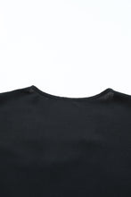 Load image into Gallery viewer, Black Lace Trim V Neck Short Sleeve Blouse
