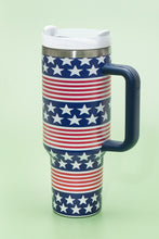 Load image into Gallery viewer, Bluing Stars and Stripes Print Handled Thermos Cup 40oz
