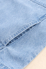 Load image into Gallery viewer, Sky Blue Roll-Up Tab Sleeve Button Down Pocket Denim Jacket
