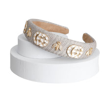 Load image into Gallery viewer, Gray Raffia Royale Headband - Bespoke Style
