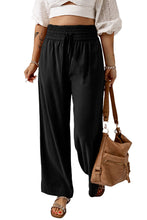 Load image into Gallery viewer, Brown Drawstring Elastic Waist Casual Wide Leg Pants
