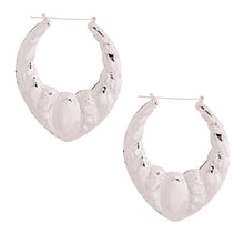 Load image into Gallery viewer, Textured Silver Teardrop Hoops
