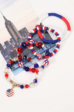 Load image into Gallery viewer, Fiery Red Flag Day Beaded Multilayered Bracelet
