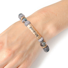 Load image into Gallery viewer, Gray Natural Stone Blessed Bracelet
