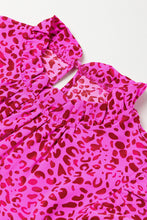 Load image into Gallery viewer, Rose Red Leopard Print Ruffled Trim Tiered Maxi Dress
