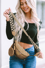 Load image into Gallery viewer, Camel Colorblock Strap Chain Shoulder Bag With Coin Purse
