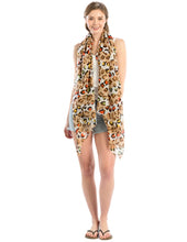 Load image into Gallery viewer, Beige Leopard Lightweight Scarf
