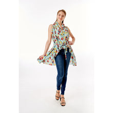 Load image into Gallery viewer, Mint Floral Vest Cover Up
