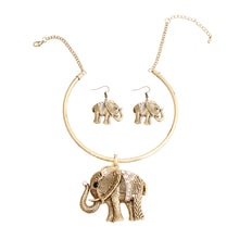 Load image into Gallery viewer, Burnished Gold Engraved Elephant Set
