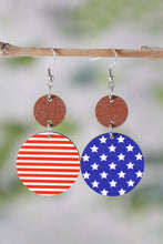 Load image into Gallery viewer, Dark Blue 4th of July Wooden Flag Earrings
