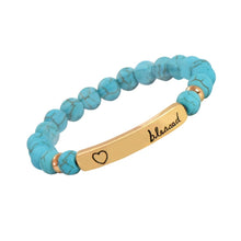 Load image into Gallery viewer, Turquoise Natural Stone Bead Blessed Bracelet
