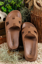 Load image into Gallery viewer, Beige Cutout Design Open Toe Platform Slippers (Run Small, Size Up)
