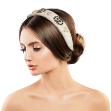 Load image into Gallery viewer, Ivory Raffia Royale Headband - Bespoke Style
