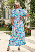 Load image into Gallery viewer, Rose Wrap V Neck Floral Maxi Dress
