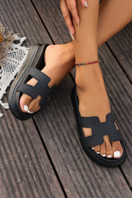Load image into Gallery viewer, Beige Cutout Design Open Toe Platform Slippers (Run Small, Size Up)
