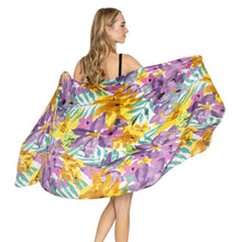 Load image into Gallery viewer, Long Purple Watercolor Floral Scarf
