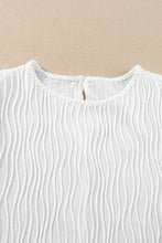 Load image into Gallery viewer, White Textured Short Puff Sleeve Tee
