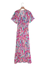 Load image into Gallery viewer, Rose Wrap V Neck Floral Maxi Dress
