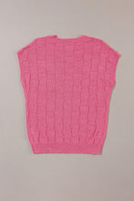 Load image into Gallery viewer, Dusty Pink Lattice Textured Knit Short Sleeve Sweater
